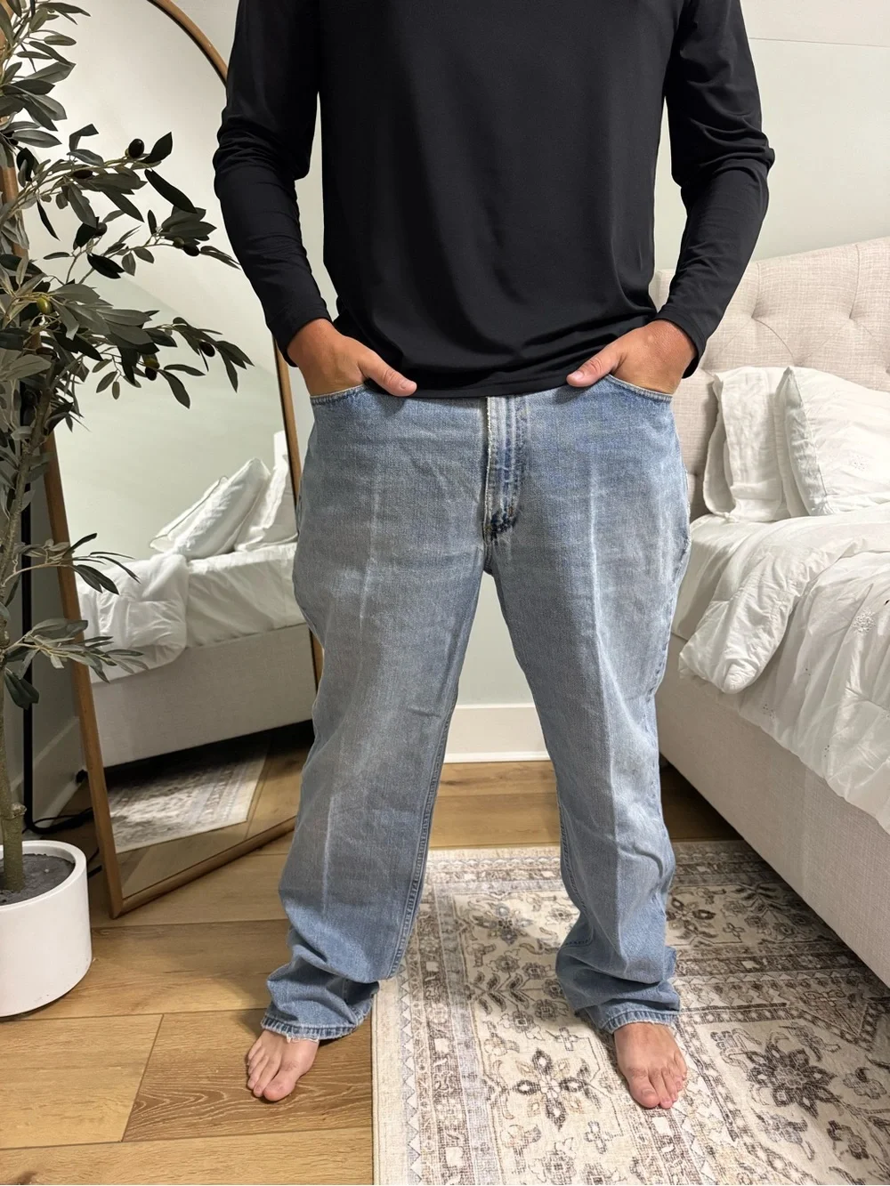 Vintage 90’s Polo by Ralph Lauren Men's Light Blue Relaxed Jeans